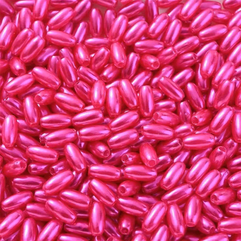 Margele acrilice tub 8mm fucsia