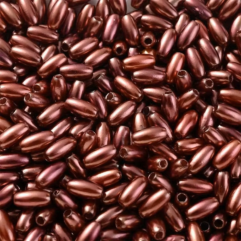 Margele acrilice tub 8mm maro