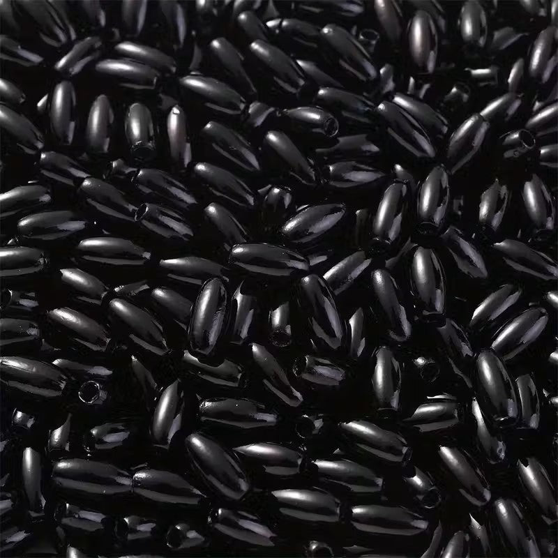 Margele acrilice tub 8mm negru