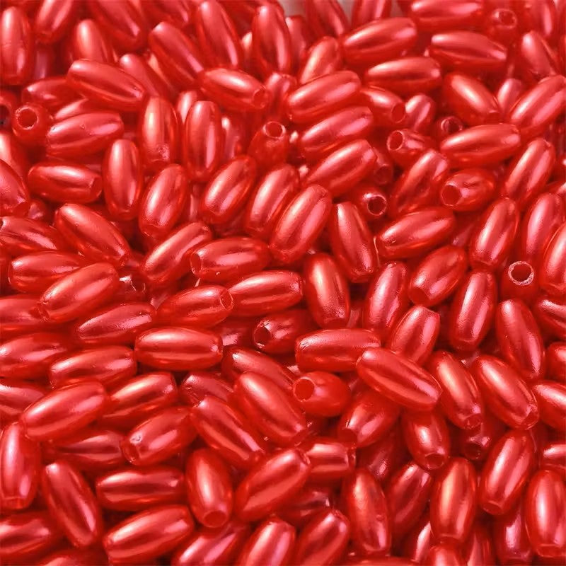 Margele acrilice tub 8mm rosu