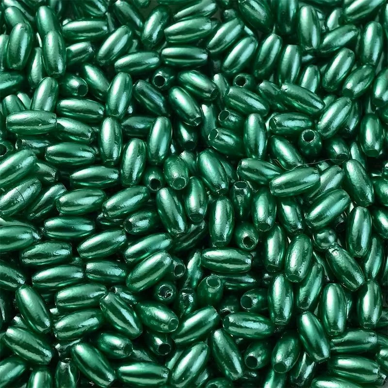 Margele acrilice tub 8mm verde inchis