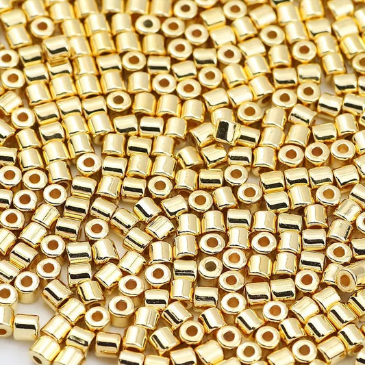 Margele acrilice tubulare 4mm auriu