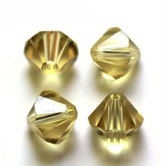 Margele sticla biconice 3mm galben deschis