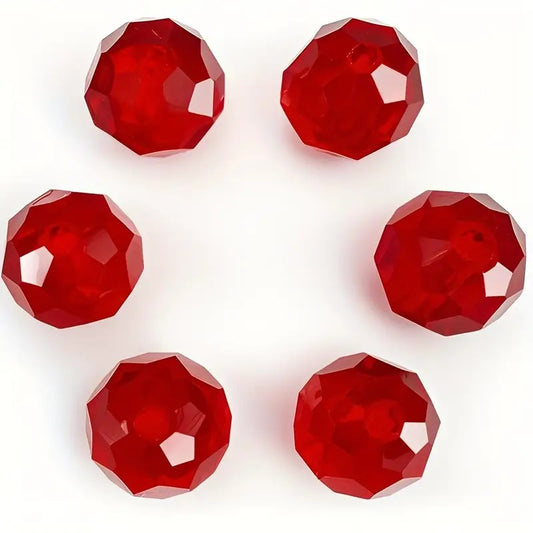 Margele sticla fatetate rondele 8mm rosu inchis