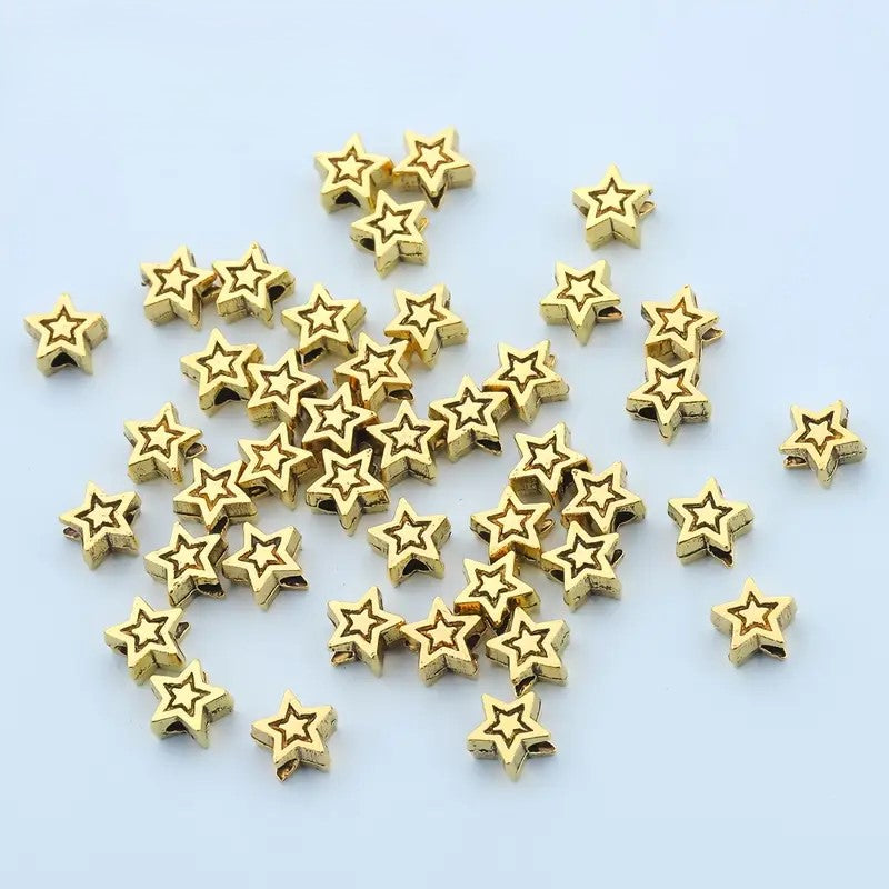 Margele metalice stea 6mm auriu