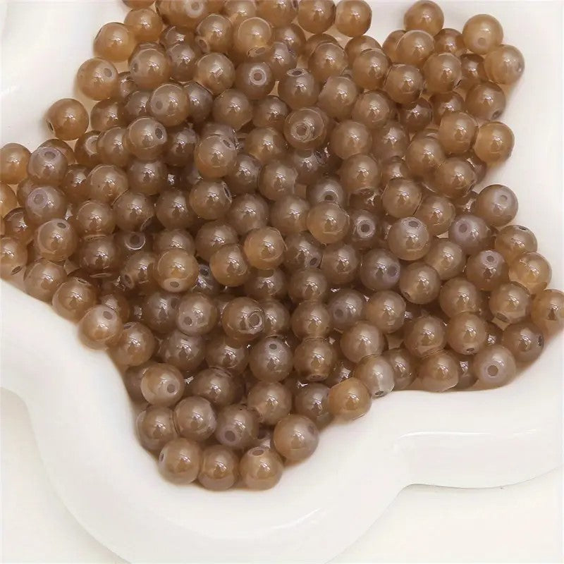 Margele sticla 4mm maro