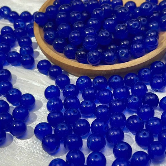 Margele sticla 6mm albastru regal