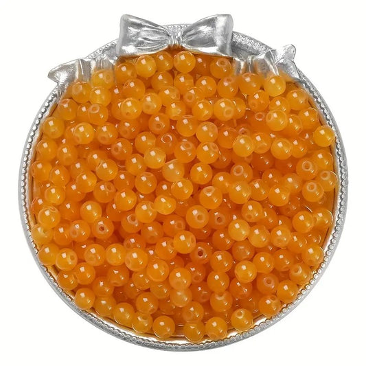 Margele sticla 6mm portocaliu