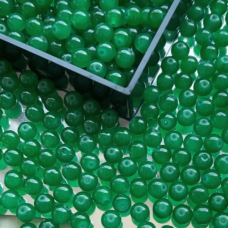 Margele sticle 6mm verde inchis