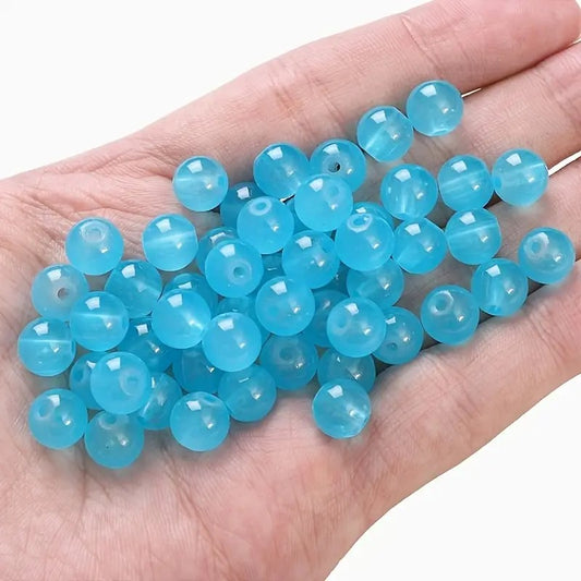 Margele sticla 8mm albastru deschis