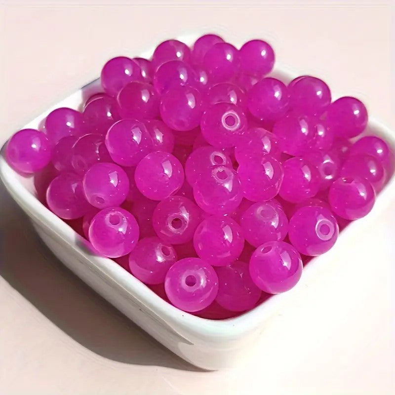 Margele sticla 8mm fucsia