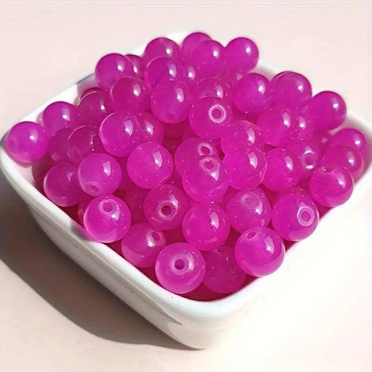 Margele sticla 8mm fucsia