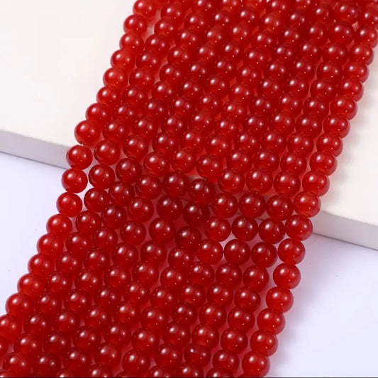 Margele sticla 8mm rosu