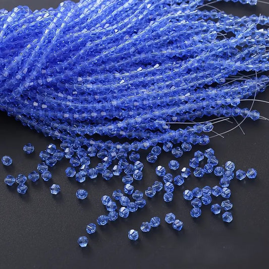 Margele sticla biconice 3mm albastru