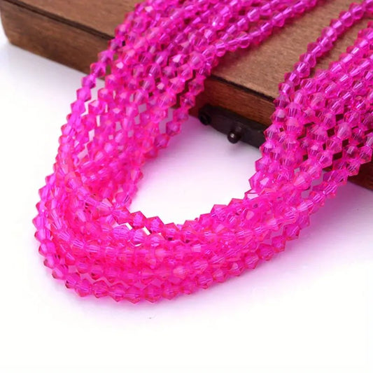 Margele sticla biconice 3mm fucsia