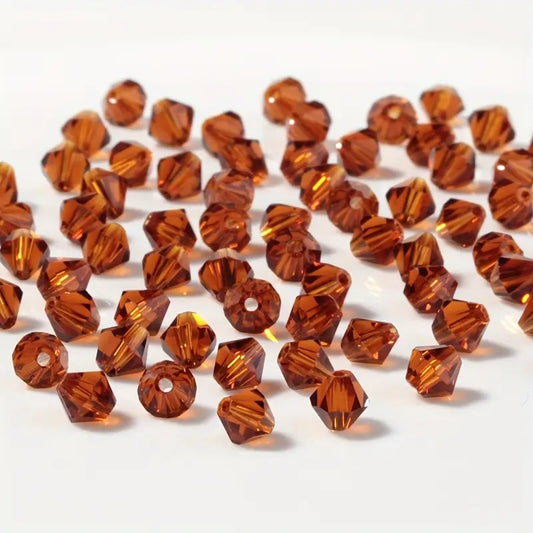 Margele sticla biconice 3mm maro