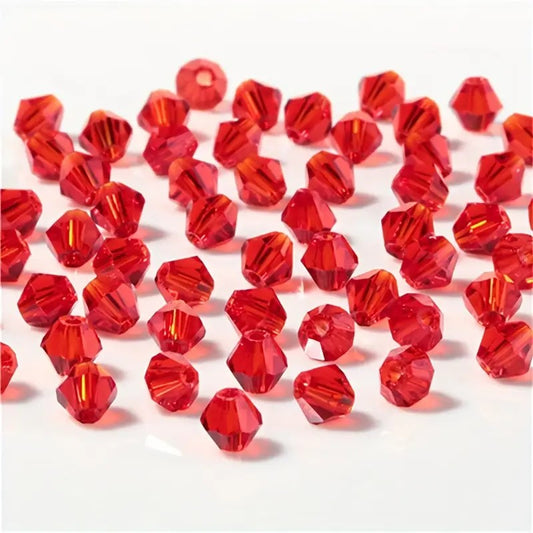 Margele sticla biconice 3mm rosu