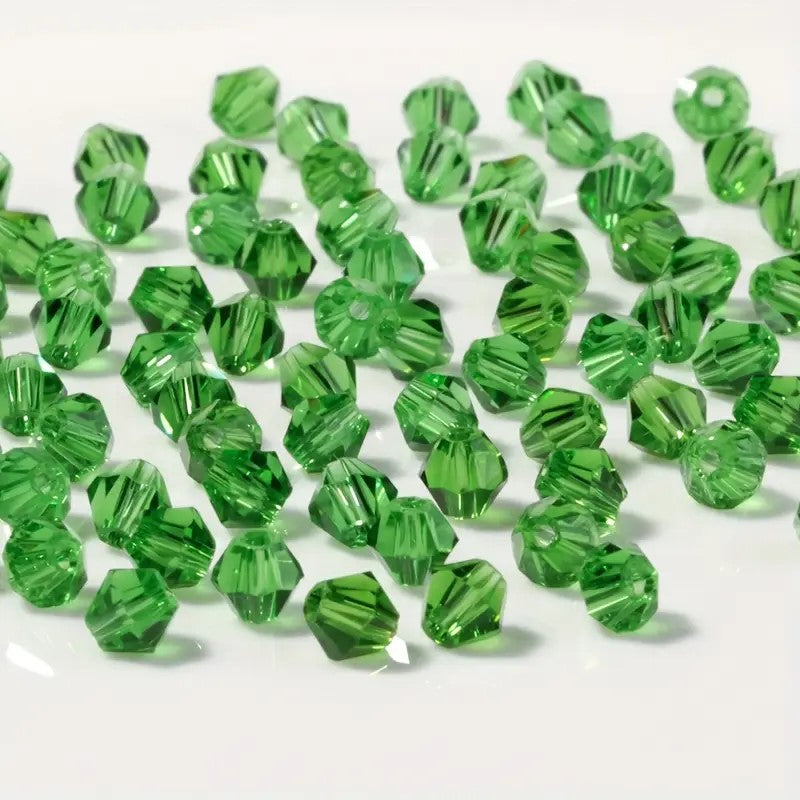 Margele sticla biconice 3mm verde deschis