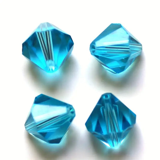 Margele sticla biconice 4mm albastru deschis