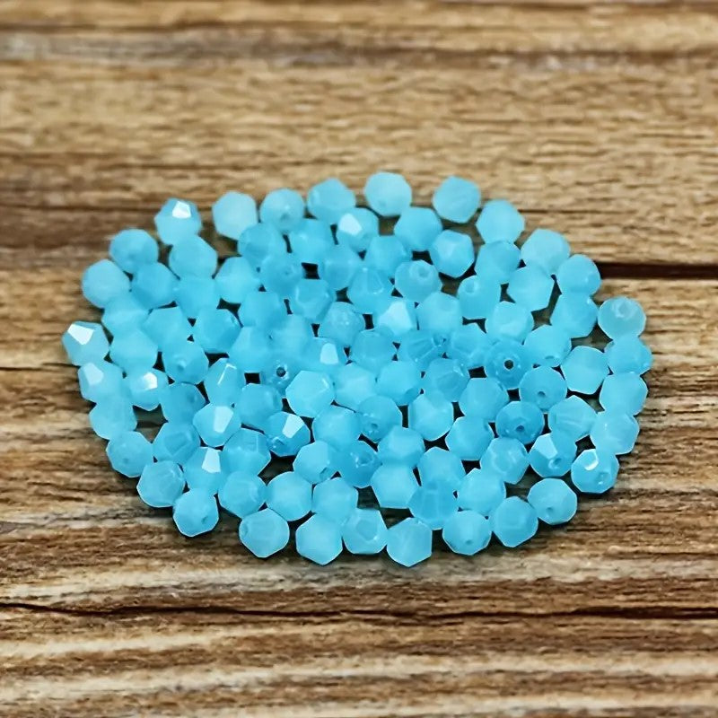 Margele sticla biconice 4mm albastru deschis mat