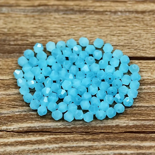 Margele sticla biconice 4mm albastru deschis mat