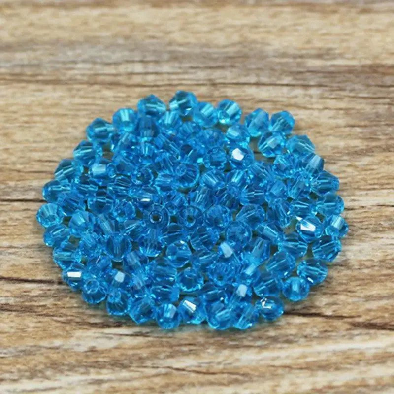 Margele sticla biconice 4mm albastru lac