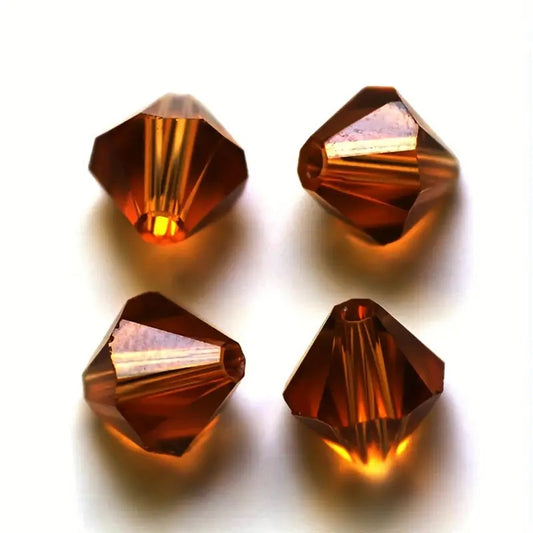 Margele sticla biconice 4mm maro