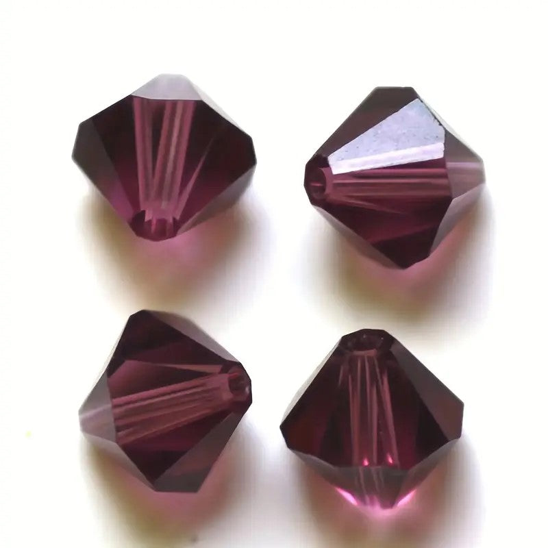 Margele sticla biconice 4mm mov