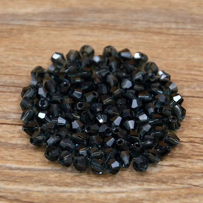 Margele sticla biconice 4mm negru cerneala
