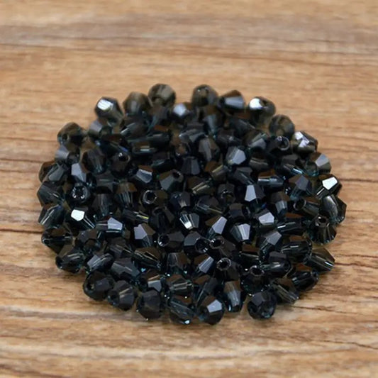Margele sticla biconice 4mm negru cerneala