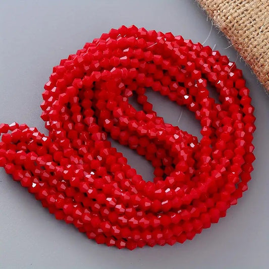 Margele sticla biconice 4mm rosu mat