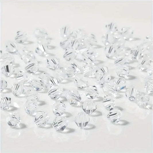 Margele sticla biconice 4mm transparent