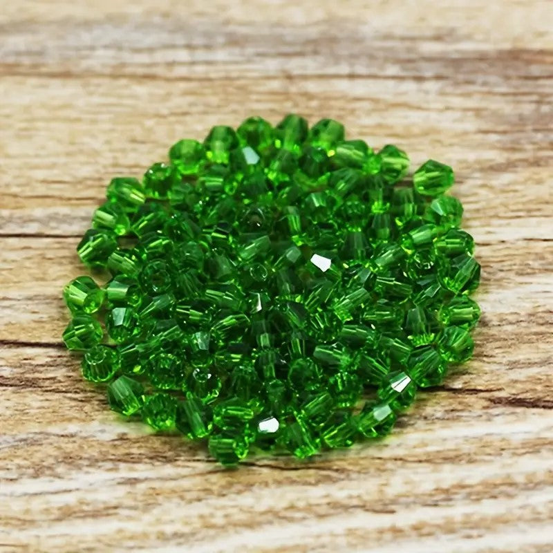 Margele sticla biconice 4mm verde