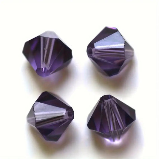 Margele sticla biconice 6mm violet