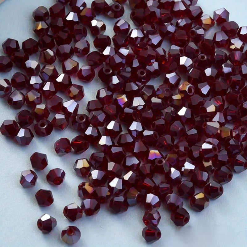 Margele sticla biconice 4mm visiniu AB