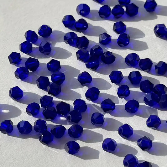 Margele sticla biconice 6mm albastru marin inchis