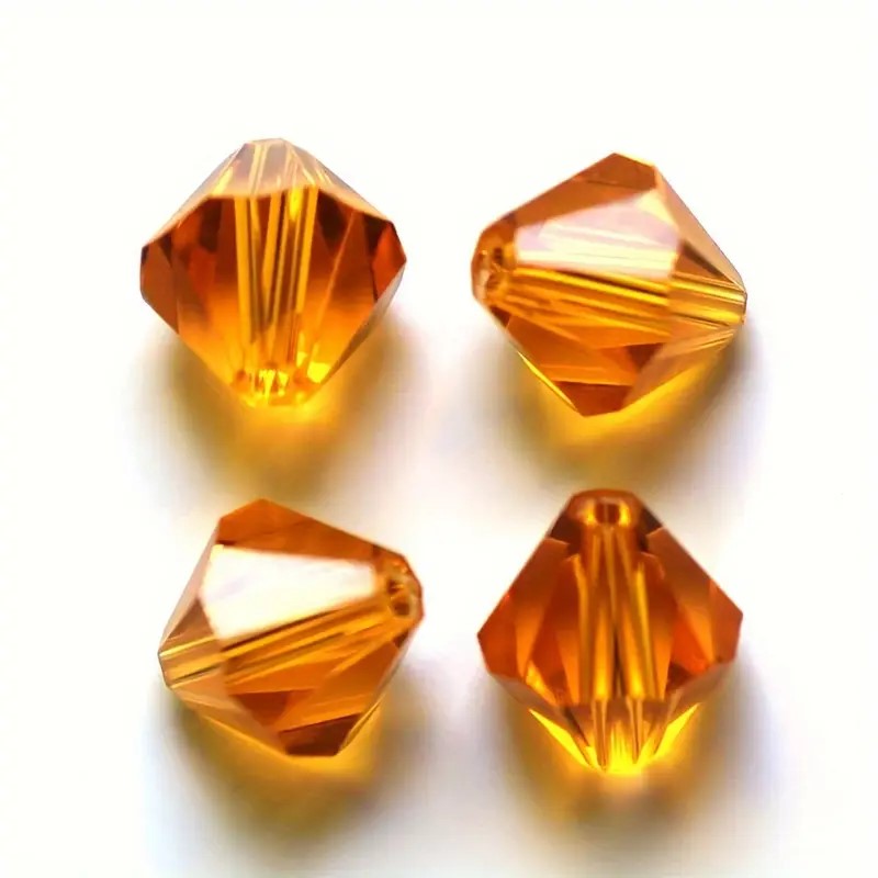 Margele sticla biconice 6mm portocaliu