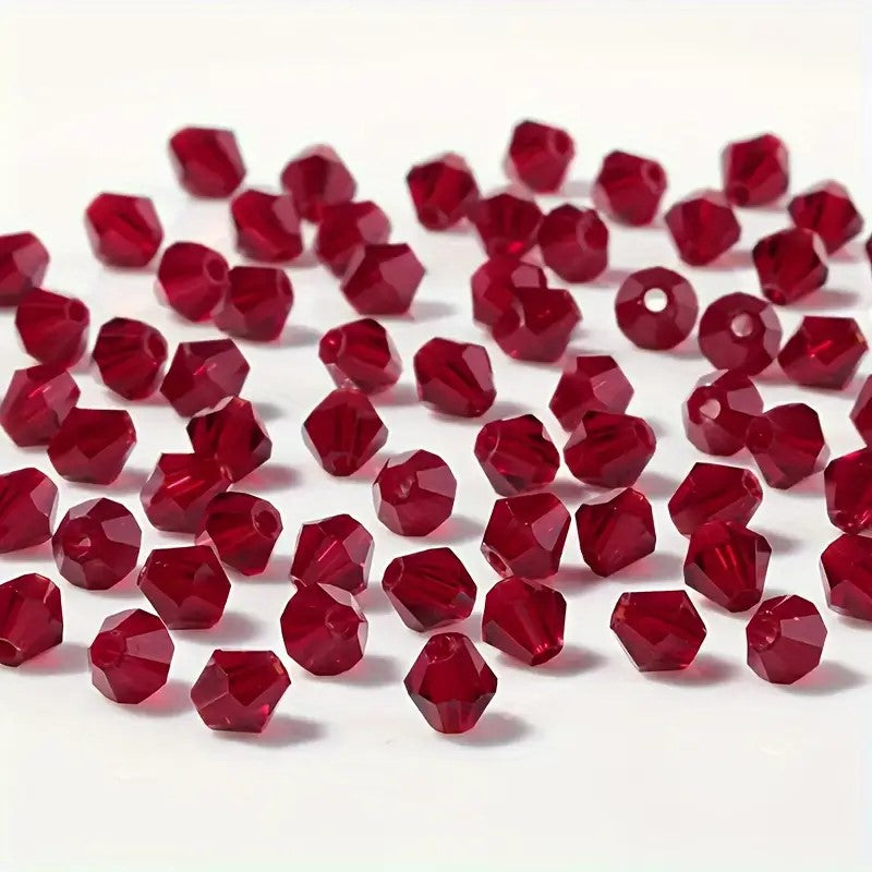 Margele sticla biconice 6mm rosu inchis