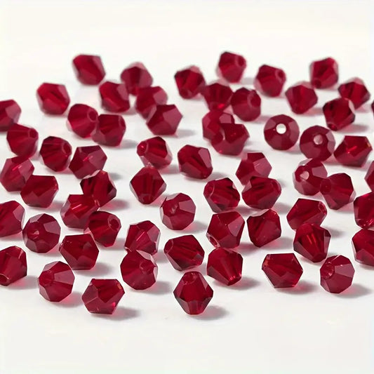 Margele sticla biconice 6mm rosu inchis