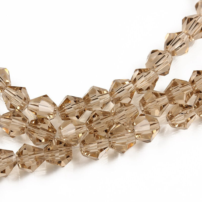 Margele sticla biconice 6mm fumuriu