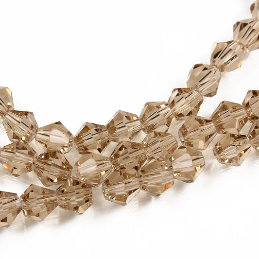 Margele sticla biconice 6mm fumuriu