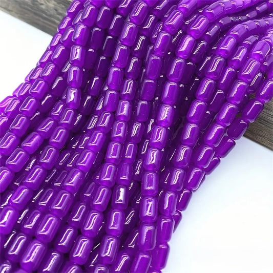 Margele sticla cilindrice 9x6mm mov