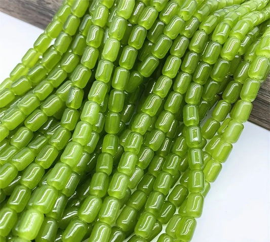 Margele sticla cilindrice 9x6mm verde