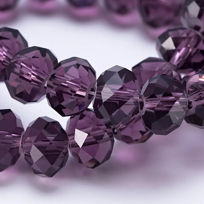 Margele sticla fatetate rondele 8mm mov