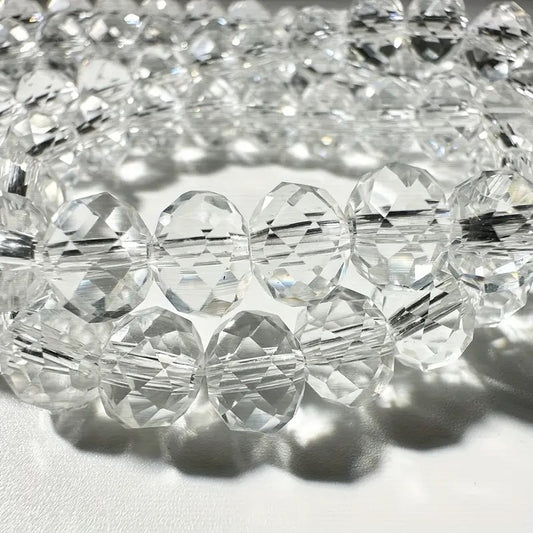 Margele sticla fatetate rondele 8mm transparent