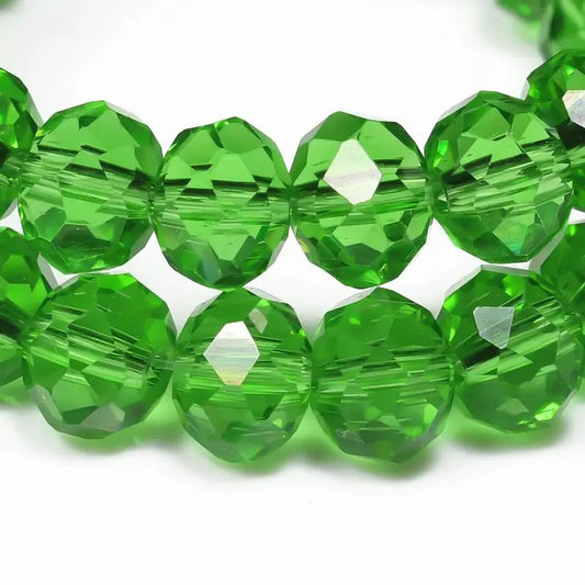 Margele sticla fatetate rondele 8mm verde deschis