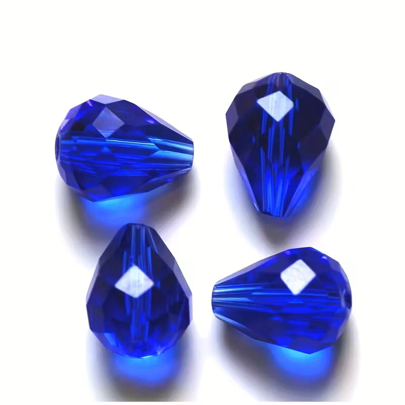 Margele sticla fatetate lacrima 5x7mm albastru inchis