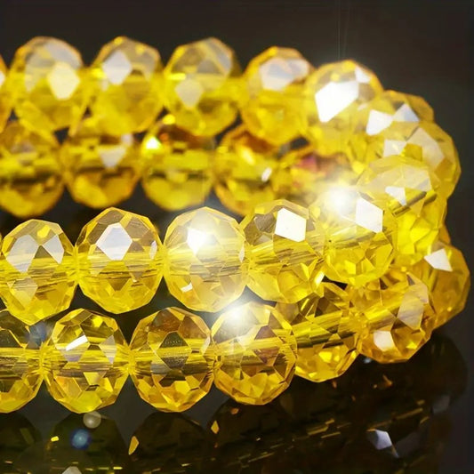 Margele sticla fatetate rondele 4mm galben