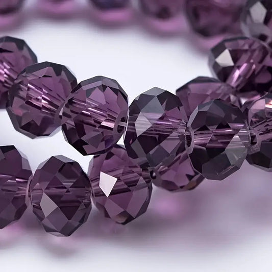 Margele sticla fatetate rondele 4mm mov