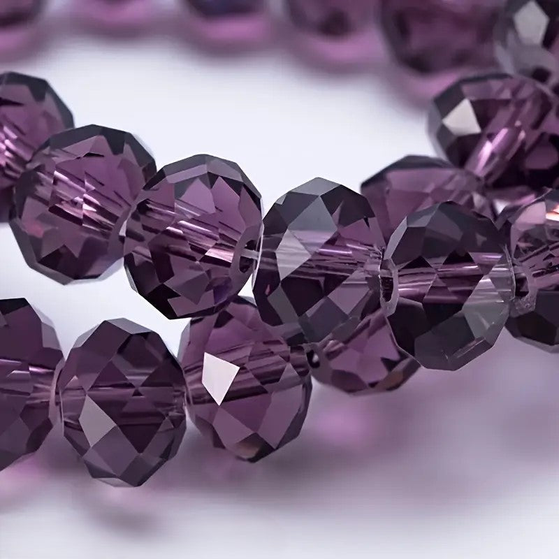 Margele sticla fatetate rondele 6mm mov